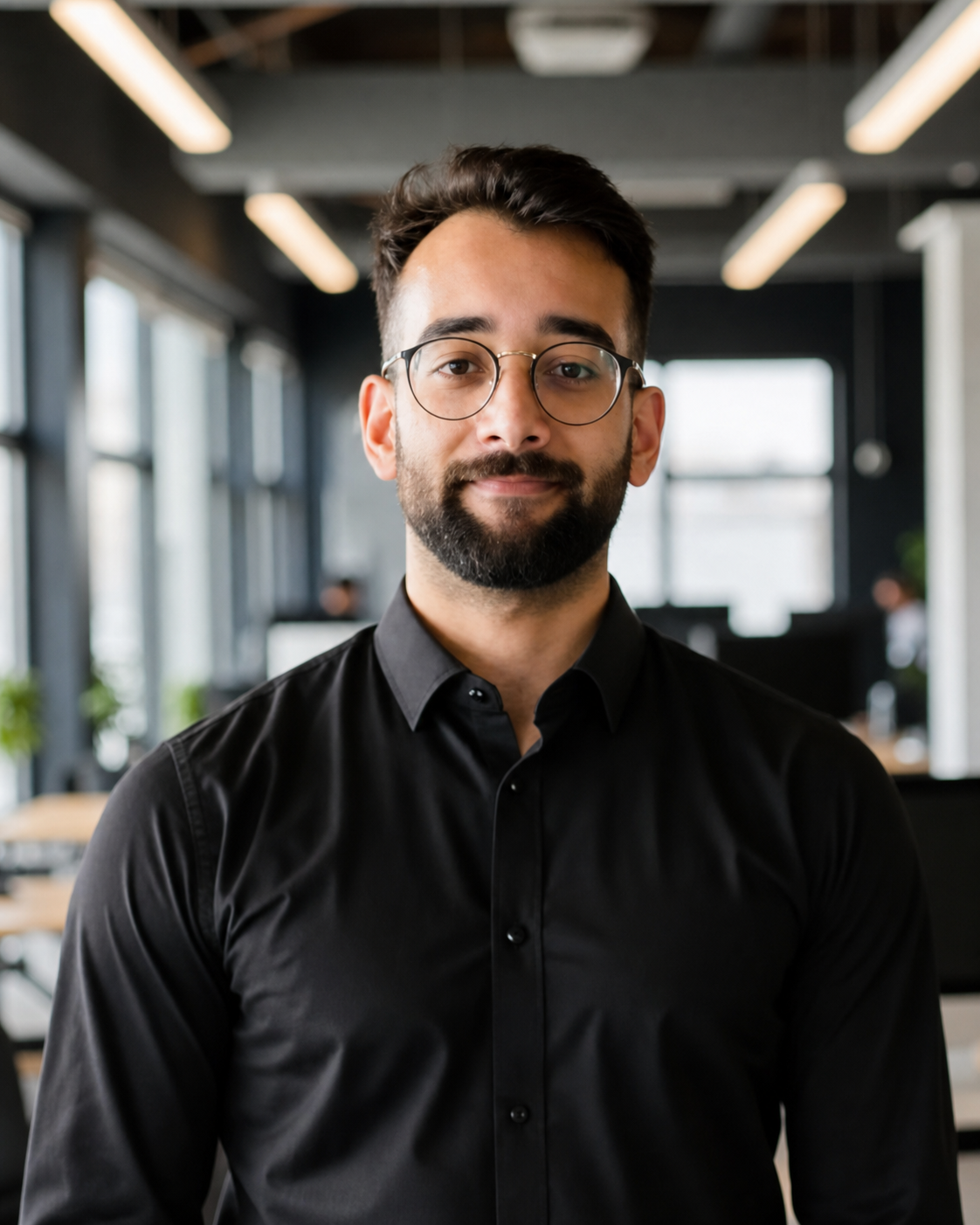 Portrait of Sarim Jamshedi, building technologist and designer